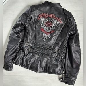 Harley Davidson AMELIA Leather Jacket With Rhinestones• Size 2XL